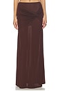 view 1 of 6 Kalea Twist Maxi Skirt in Chocolate
