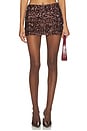 view 1 of 6 Asher Sequin Micro Mini Skirt in Chocolate