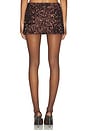 view 4 of 6 Asher Sequin Micro Mini Skirt in Chocolate