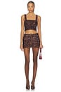 view 5 of 6 Asher Sequin Micro Mini Skirt in Chocolate