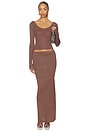 view 5 of 6 JUPE RUMER KNIT MAXI in Chocolate