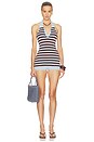 view 1 of 3 Finley Romper in Sky Blue Stripe