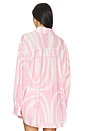 view 3 of 4 Heather Cotton Shirt in Pink & White