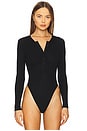 view 2 of 5 Henley Bodysuit in Black