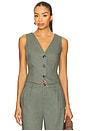 view 1 of 4 x REVOLVE Allegra Linen Vest in Green