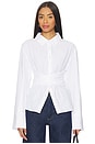 view 1 of 4 Teigan Cinched Button Shirt in White