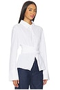 view 2 of 4 Teigan Cinched Button Shirt in White