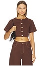 view 1 of 4 Tilla Denim Top in Chocolate