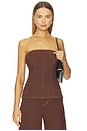 view 1 of 4 Lex Denim Corset Top in Chocolate
