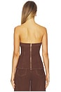 view 3 of 4 Lex Denim Corset Top in Chocolate