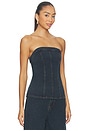 view 2 of 4 Lex Denim Corset Top in Indigo Blue