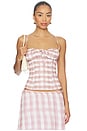 view 1 of 4 Lelessa Corset Top in Pink Gingham
