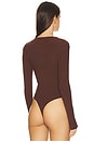 view 4 of 5 Henley Bodysuit in Chocolate Brown
