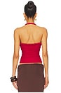view 3 of 4 Gianna Ruched Halterneck Top in Deep Red