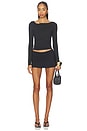 view 4 of 5 Ashley Boat Neck Top in Black