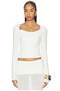 view 1 of 4 Ashley Scoop Neck Top in White