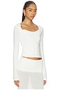 view 2 of 4 Ashley Scoop Neck Top in White