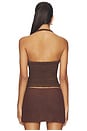 view 3 of 4 Gianna Ruched Halterneck Top in Chocolate