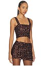 view 2 of 5 Asher Sequin Crop Top in Chocolate