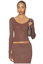 view 1 of 5 Rumer Long Sleeve Knit Top in Chocolate