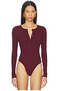 view 2 of 5 HENLEY ボディスーツ in Burgundy