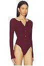 view 3 of 5 HENLEY ボディスーツ in Burgundy