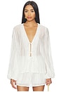 view 1 of 5 Brandi Crinkle Tie Top in White