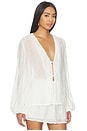 view 3 of 5 Brandi Crinkle Tie Top in White