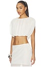 view 2 of 4 Mara Gathered Top in Off White