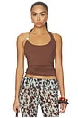 view 1 of 5 Lexie Twist Halter Tank in Mocha