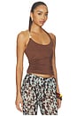 view 2 of 5 Lexie Twist Halter Tank in Mocha