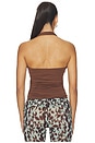 view 3 of 5 Lexie Twist Halter Tank in Mocha