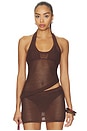 view 1 of 4 Casey Crochet Halter Top in Chocolate