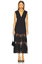 view 1 of 3 Arielle Lace Vneck Midi Dress in Black