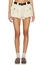 view 1 of 6 Andrea Workwear Bubble Shorts in Stone