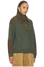 view 2 of 4 Allen Cable Half Zip Double Layer Sweater in Green