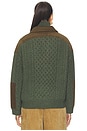 view 4 of 4 Allen Cable Half Zip Double Layer Sweater in Green