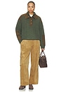 view 5 of 4 Allen Cable Half Zip Double Layer Sweater in Green