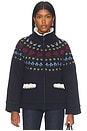 view 1 of 6 Preston Knit Sherpa Lined Jacket in Navy