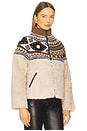 view 3 of 6 Linea Fair Isle Knit Combo Fleece Jacket in Multi
