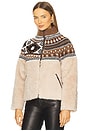 view 4 of 6 Linea Fair Isle Knit Combo Fleece Jacket in Multi