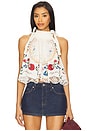 view 1 of 5 Celia Embroidery Halter Top in Cream