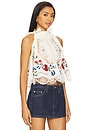view 2 of 5 Celia Embroidery Halter Top in Cream