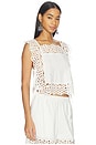 view 2 of 4 Leila Eyelet Sleeveless Top in White