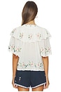 view 3 of 5 Serafina Embroidery Shortsleeve Top in Cream