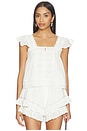 view 1 of 4 Eliza Solid Flutter Sleeveles Top in White