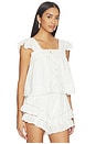 view 2 of 4 Eliza Solid Flutter Sleeveles Top in White