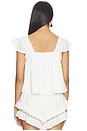 view 3 of 4 Eliza Solid Flutter Sleeveles Top in White