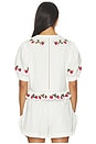 view 4 of 5 Calla Strawberry Top in Cream