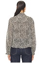 view 4 of 5 Charlize Print Longsleeve Bow Top in Cream